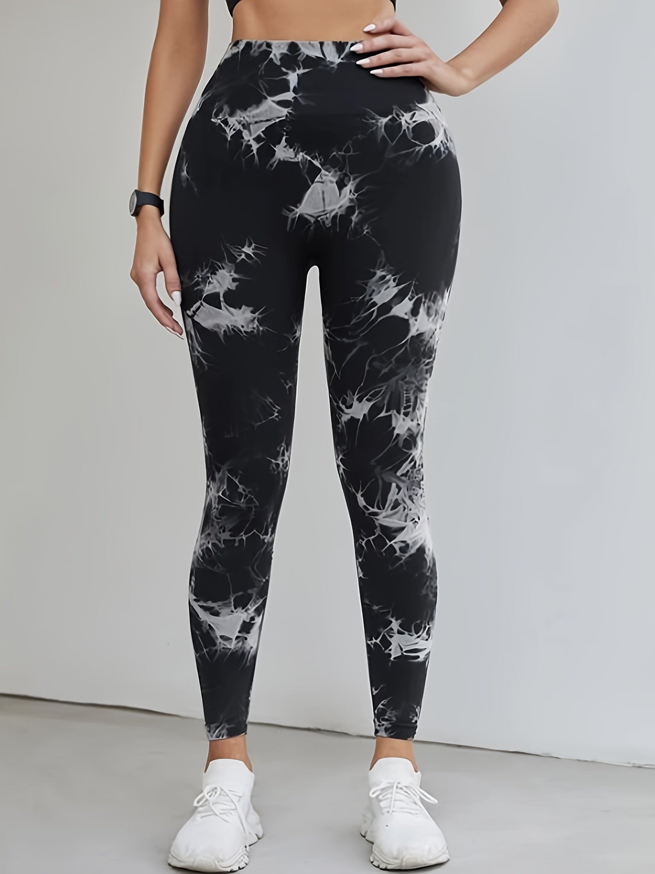 Solid Yoga Leggings High Waist Slimming Sports Pants Women's Activewear