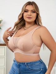 Bra Women's Plus Contrast Mesh Full Cover Bralette