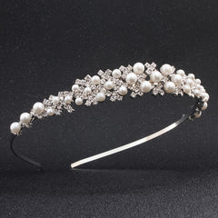 Faux Pearl Rhinestone Hairband Headband Princess Tiara