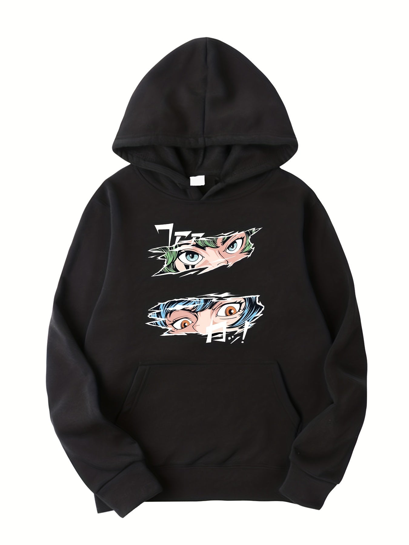 Anime Eyes Print Boys Hooded Sweatshirt