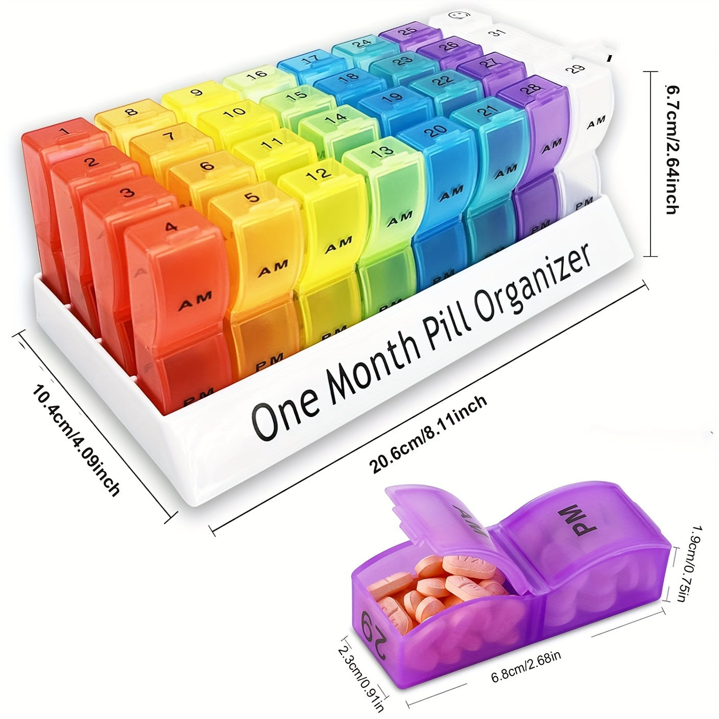 Large Capacity 32 Grid Medicine Box Split Storage Box