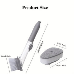 Kitchen Dish Brush With Soap Dispenser Long Handle Dishwashing Clean Brush