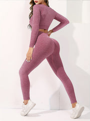 2pcs Yoga Set Top & Leggings Women's Activewear