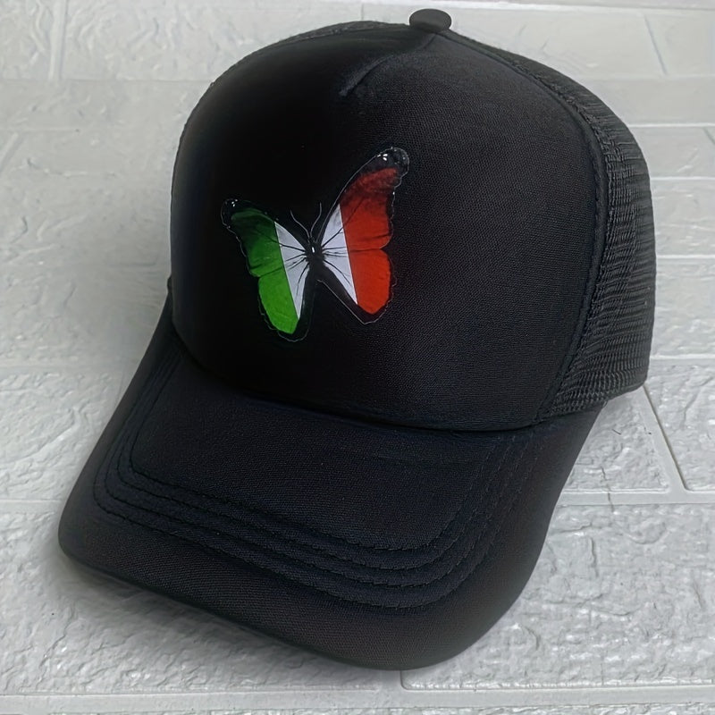Italian Flag Butterfly Baseball Cap Mesh Cap
