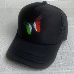 Italian Flag Butterfly Baseball Cap Mesh Cap