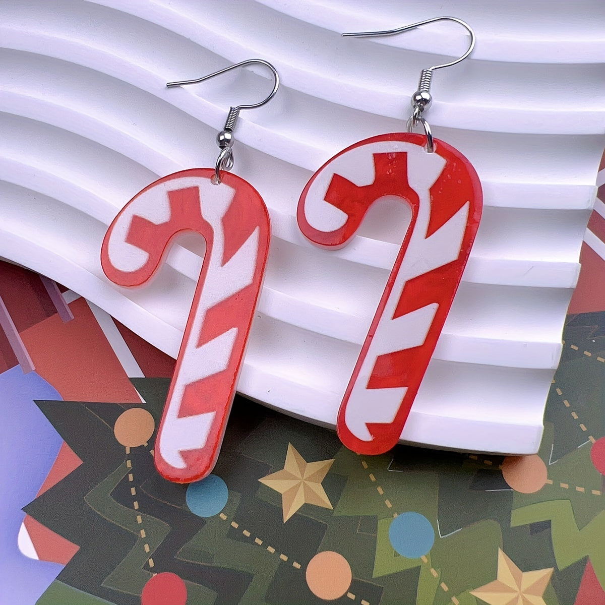 Christmas Dangle Earrings Acrylic Festive Party Jewelry Decor