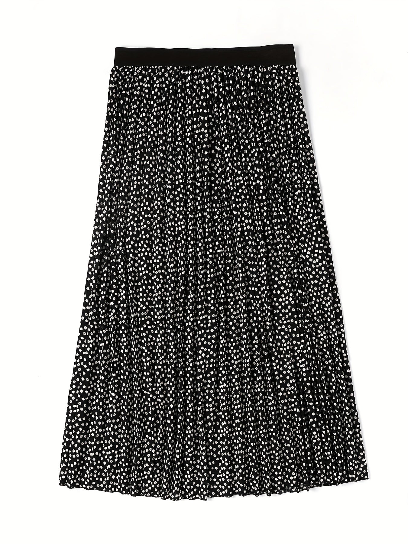 Dot Print High Rise Maxi Skirt