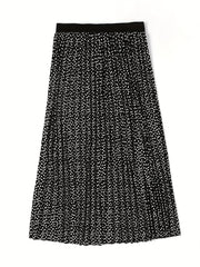 Dot Print High Rise Maxi Skirt