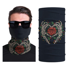Skull Half Face Mask UV Resistant Neck Cover