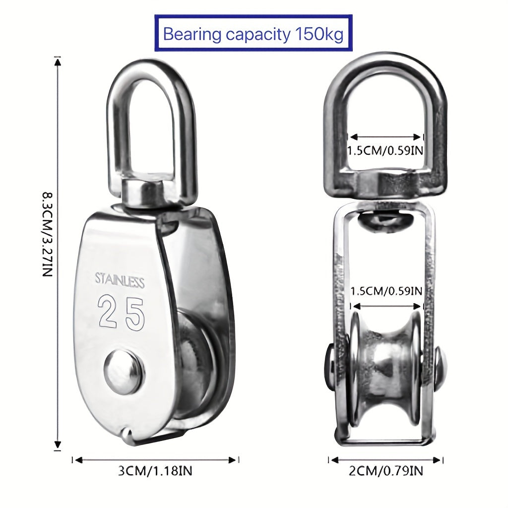 304 Stainless Steel Swivel Pulley Crane Single Wheel M15 M25 M32