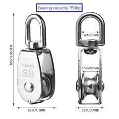 304 Stainless Steel Swivel Pulley Crane Single Wheel M15 M25 M32