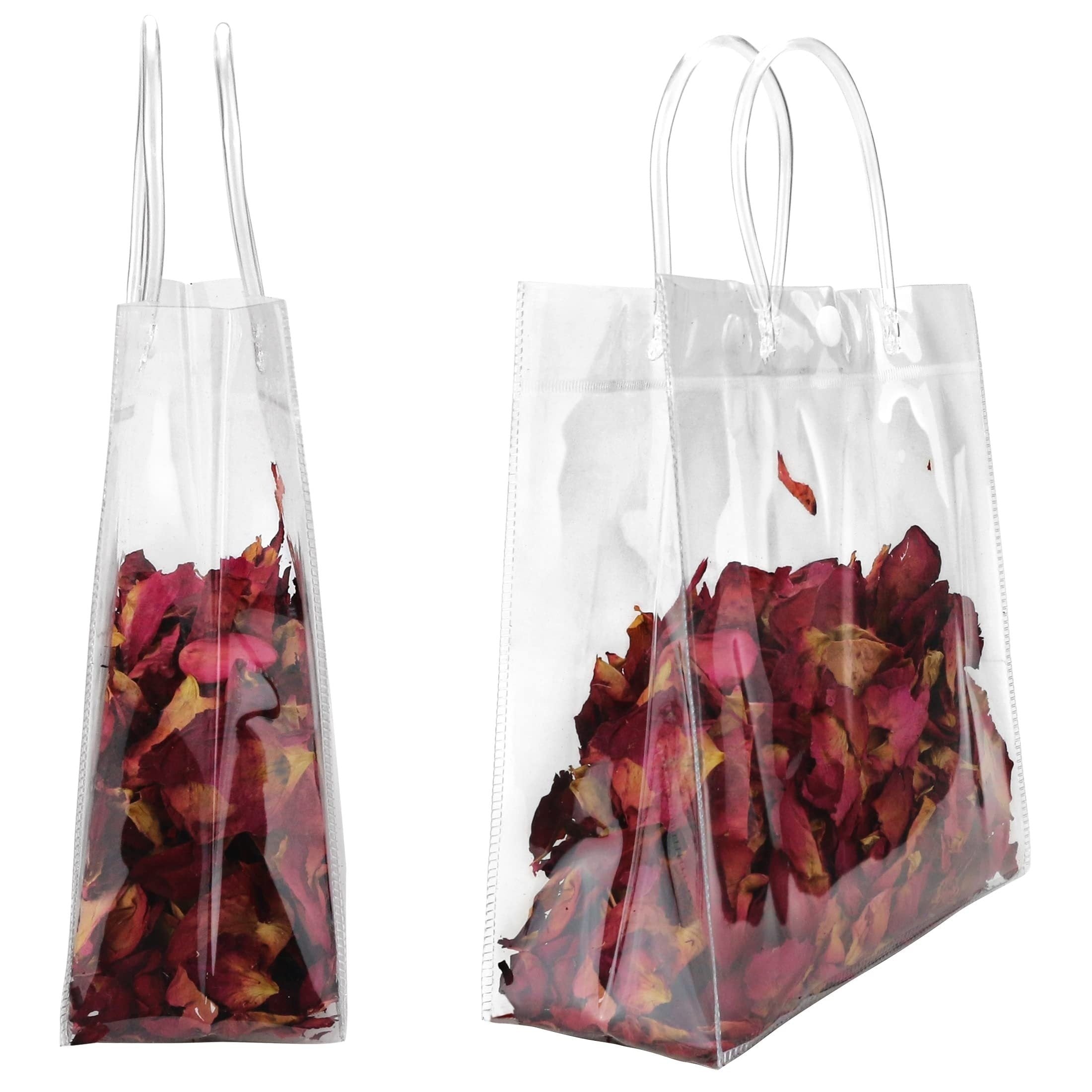 16pcs Clear Plastic Gift Bags Reusable Tote Bag
