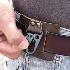 Cowhide Leather Keychain for Outdoor Travel