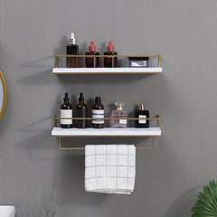 Golden Double Layer Storage Rack Wall Mounted Hook Rack