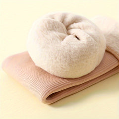 4 Pairs Plush Lined Socks Warm Mid Tube Women's Stockings