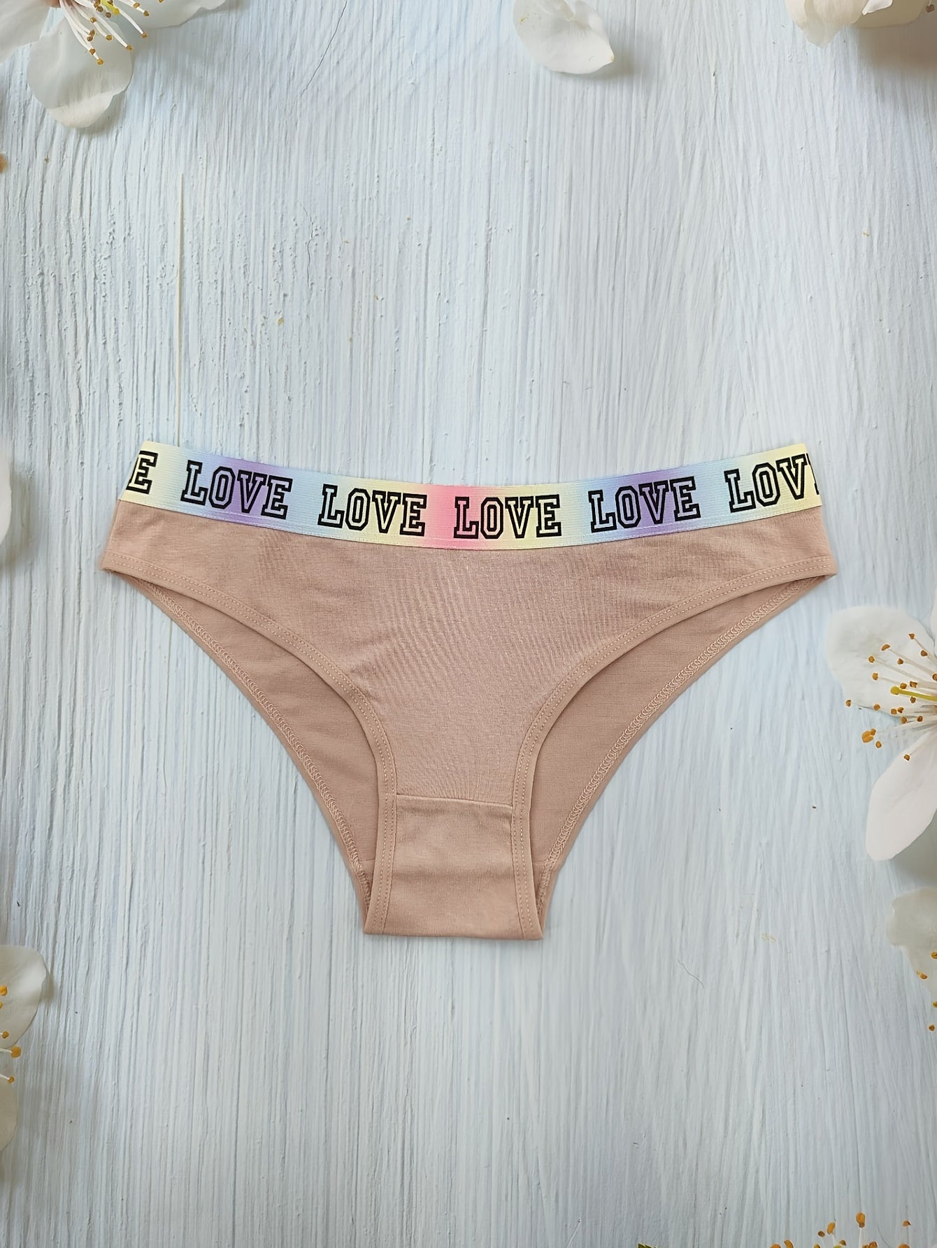 5pcs Letter Print Briefs Comfy & Breathable Intimates Women's Underwear