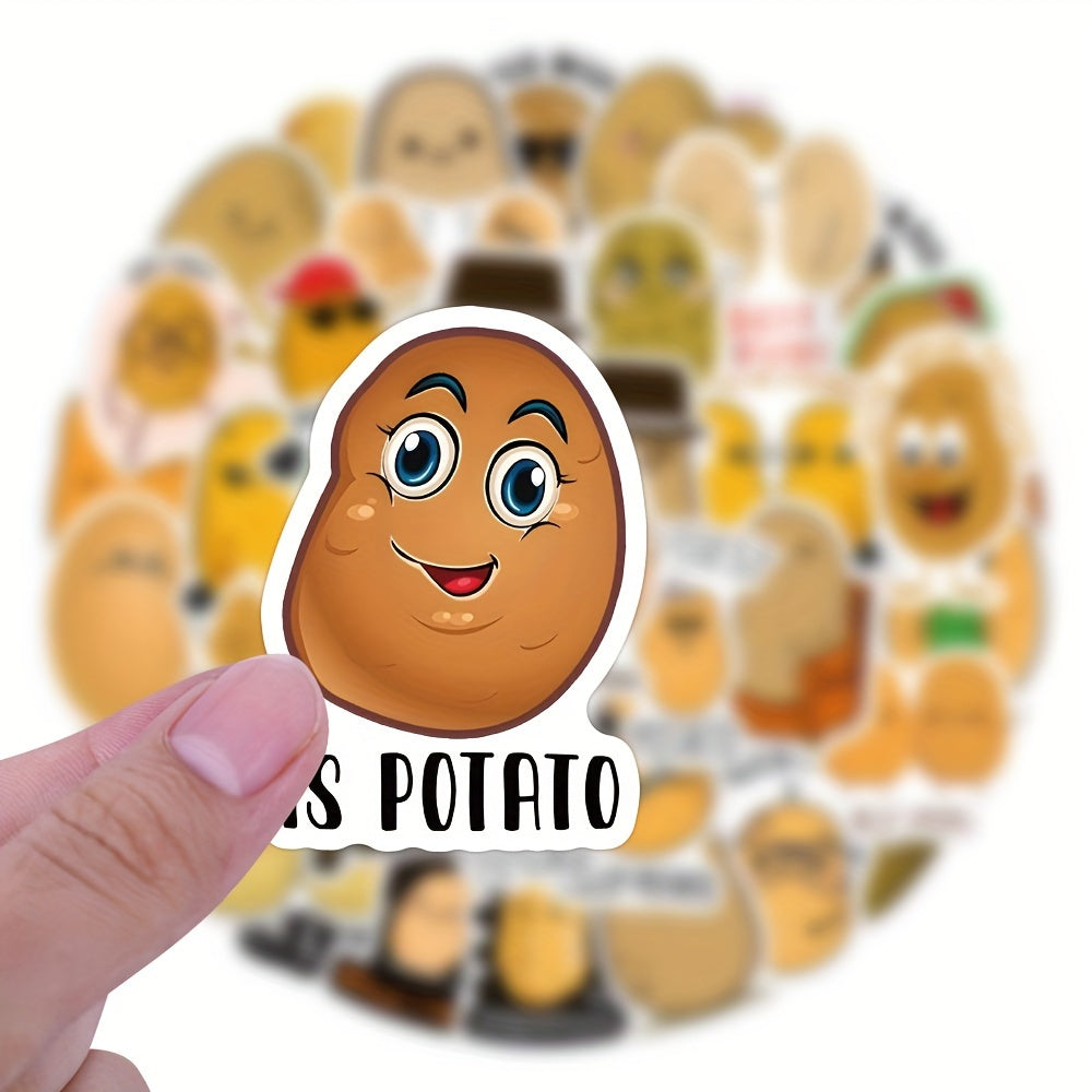 60pcs Potato Graffiti Stickers for Guitar Luggage Waterproof DIY Stickers