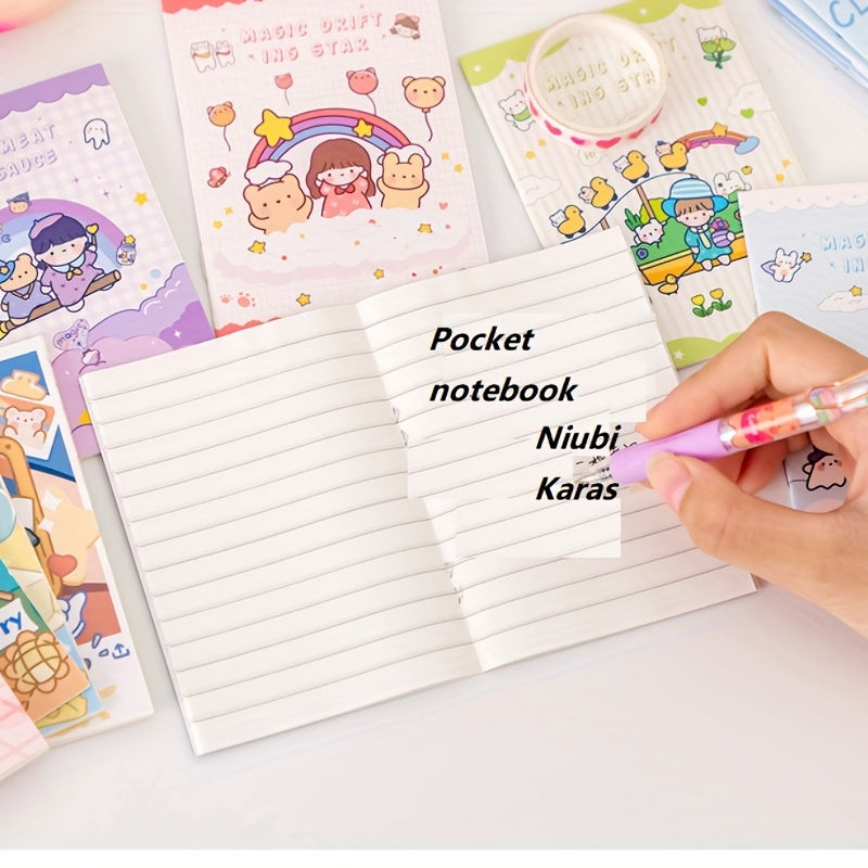 4pcs Cartoon Girl Heart Mini Notebook Student Gift Office Supplies