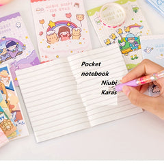 4pcs Cartoon Girl Heart Mini Notebook Student Gift Office Supplies
