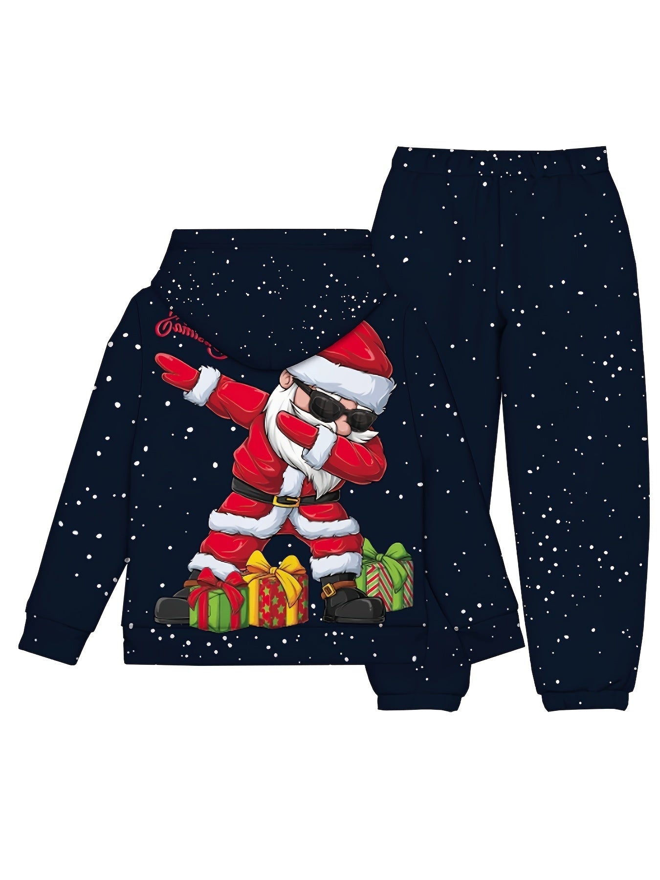 Toddler Boys Christmas Santa Hoodie & Sweatpants Set