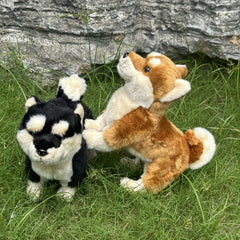 Realistic Shiba Inu Dog Plush Toy Brown Standing Stuffed Animal