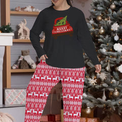 Christmas Pajamas Set Women's Plus Christmas Tree & Car Print L