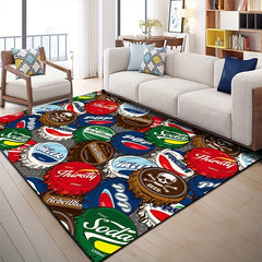 Modern Floral Area Rug Non Shedding Floor Carpet for Living Room - Machine Washa
