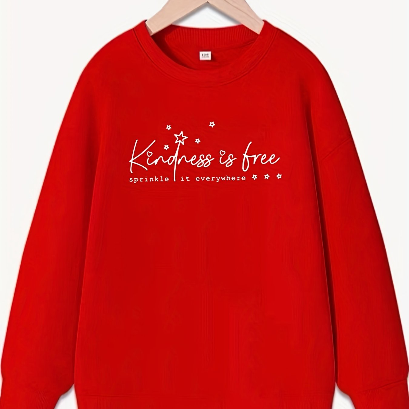 Girls Kindness Is Free Sweatshirt Round Neck Long Sleeve Pullover