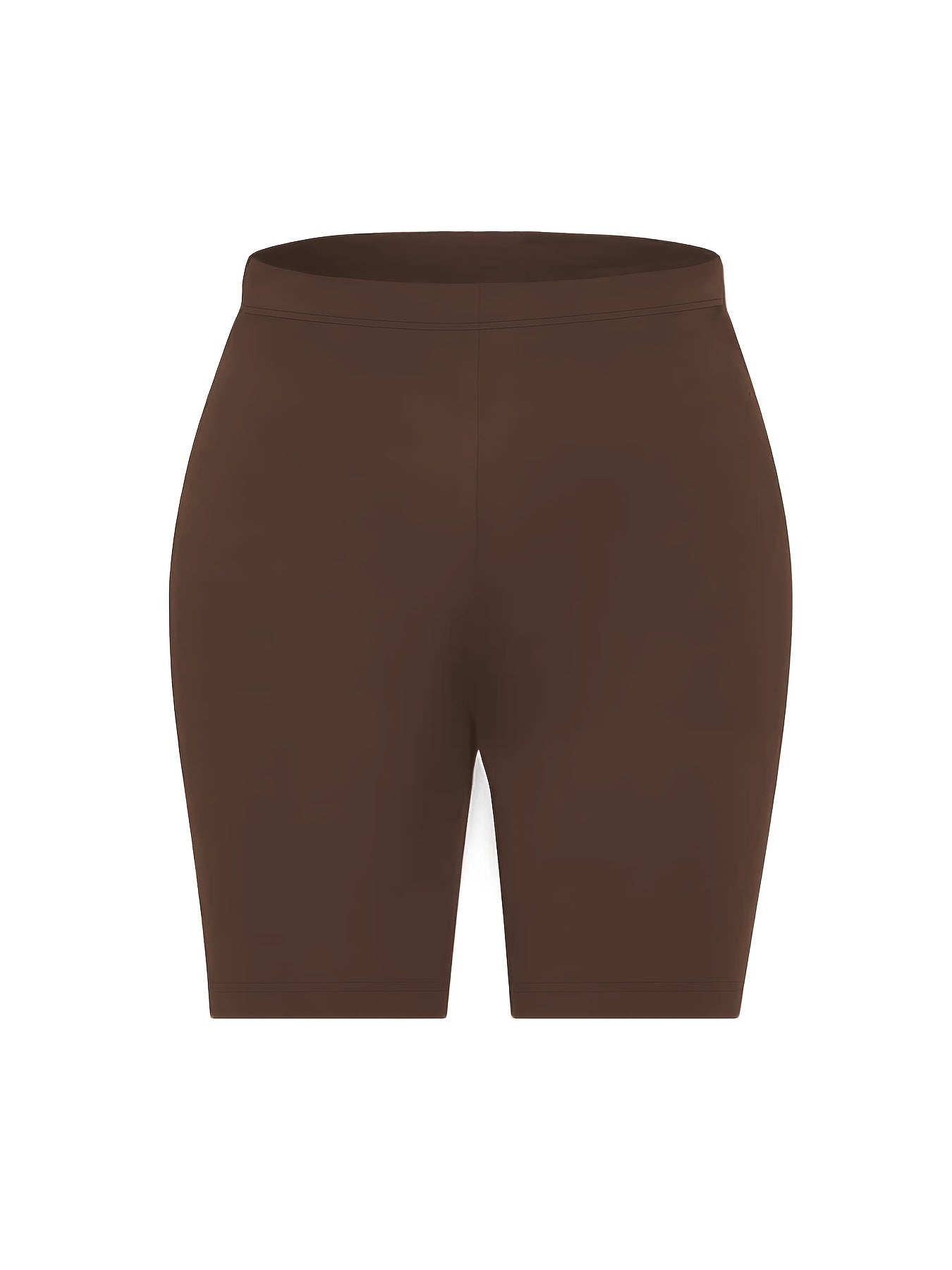 Casual Shorts Women's Plus Solid Elastic Waist High Stretch