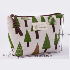 Canvas Makeup Bag with Zipper for Travel and Daily Use