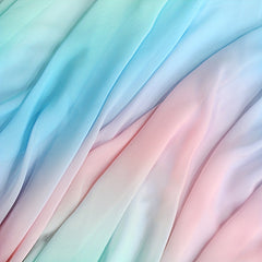 Rainbow Candy Colors Gradient Chiffon Fabric for Clothing