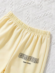 Girls' Casual Letter Print Jogger Sweatpants Loose Fit
