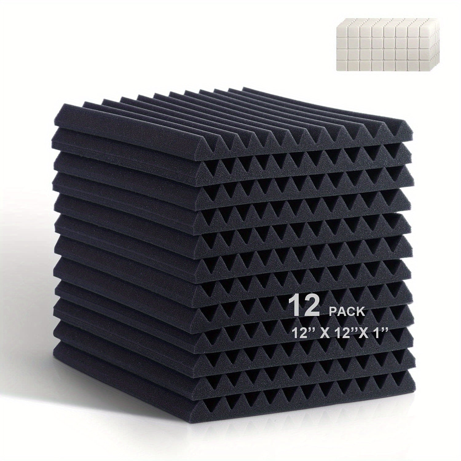 12pcs Wedge Acoustic Panels 12 12 1 Inch High Density Soundproofing Foam Panels