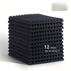 12pcs Wedge Acoustic Panels 12 12 1 Inch High Density Soundproofing Foam Panels