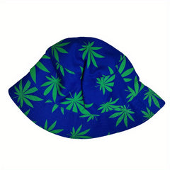 Reversible Leaf Print Bucket Hat UV Protection Sun Hats
