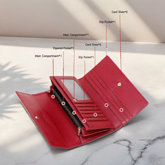 Classic Women's Long Wallet Snap Closure Handbag Style Organizer