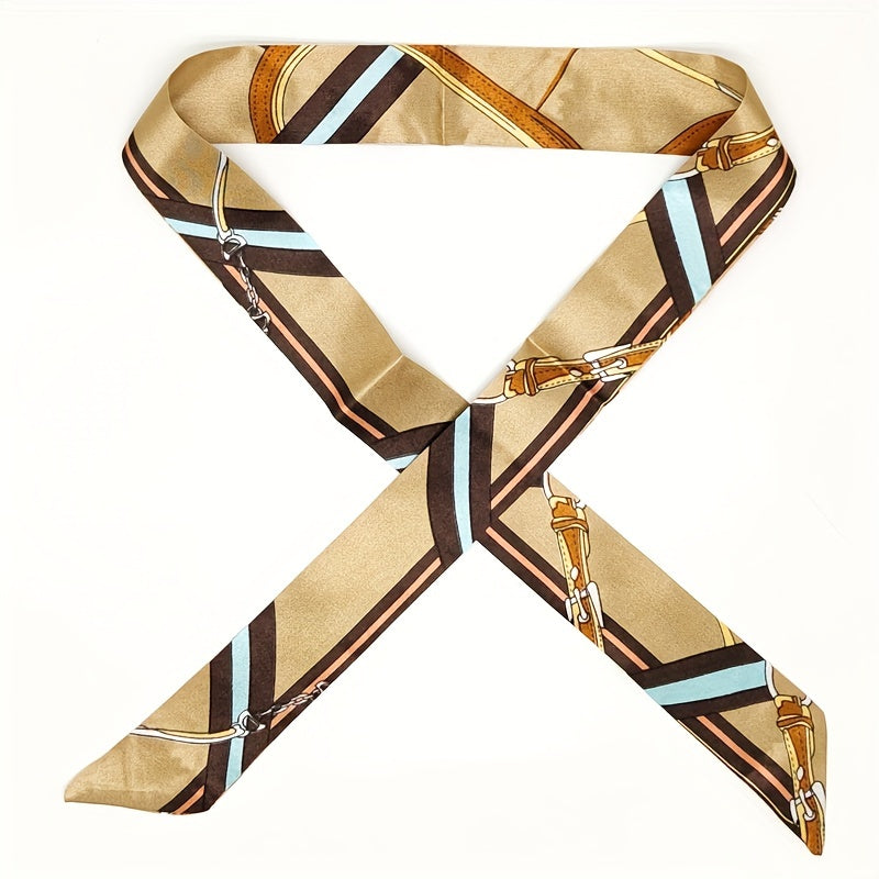 Pattern Neckerchief Casual Long Ribbon Skinny Scarf Headband