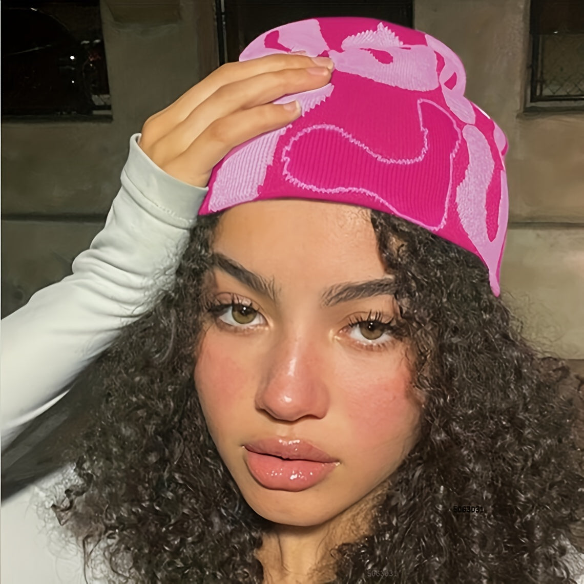 Y2K Letter Jacquard Beanie For Women Men Candy Couple Skull Cap