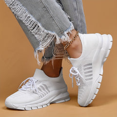 Women's Mesh Breathable Running Shoes Lightweight Lace Up Sneakers