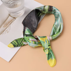Ladies Parrot Print Bandana Silk Square Scarf Neckerchief Accessory