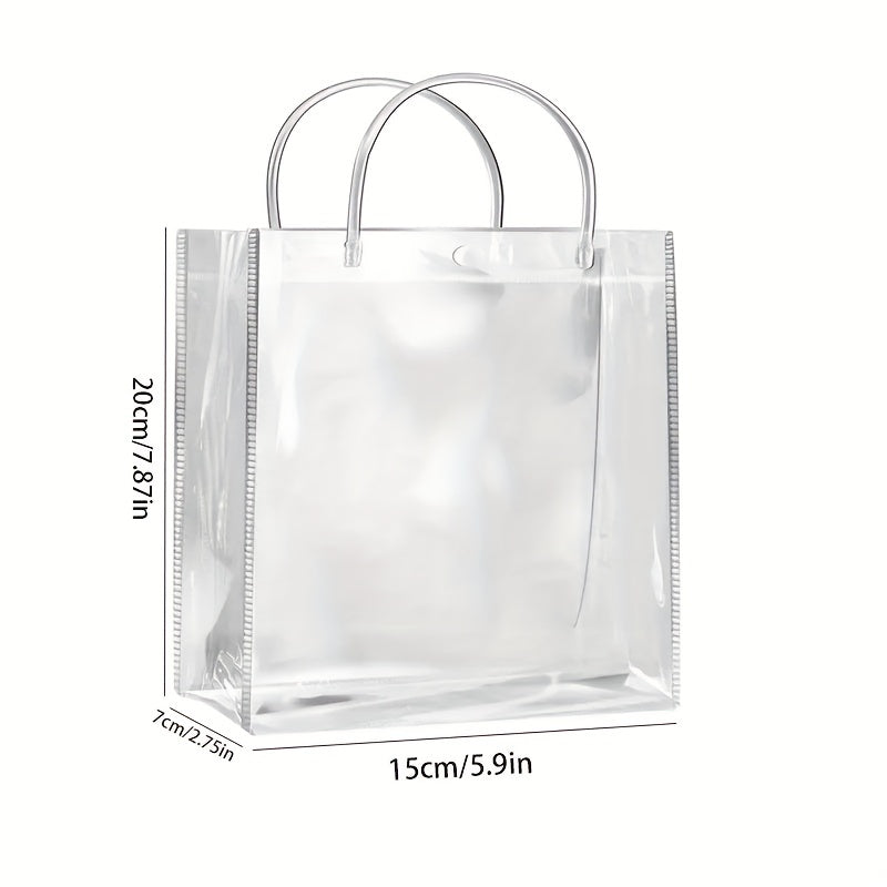 10pcs Transparent PVC Tote Bags - Wedding Christmas Birth Gift Packaging