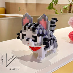 1200 pcs Cat Building Blocks Animal Series Desktop Ornaments School Rewards