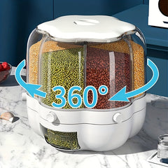 Large Capacity Food Storage Container 360 Rotating Rice Barrels
