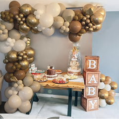 50pcs Brown Nude Golden Confetti Balloons Set for Party