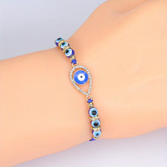 Adjustable Bracelet with Rhinestones & Beads - Perfect Gift for Women