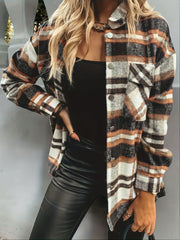 Plaid Shirt Jacket Button Up Casual Plaid Shacket Women's Clothing