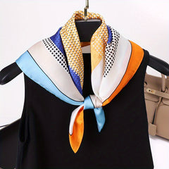 Satin Polka Dot Bandana Square Scarf Neckerchief Casual Head Wrap Hair Accessory