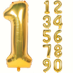 Golden Birthday Number Aluminum Film Balloons 101 6 Cm