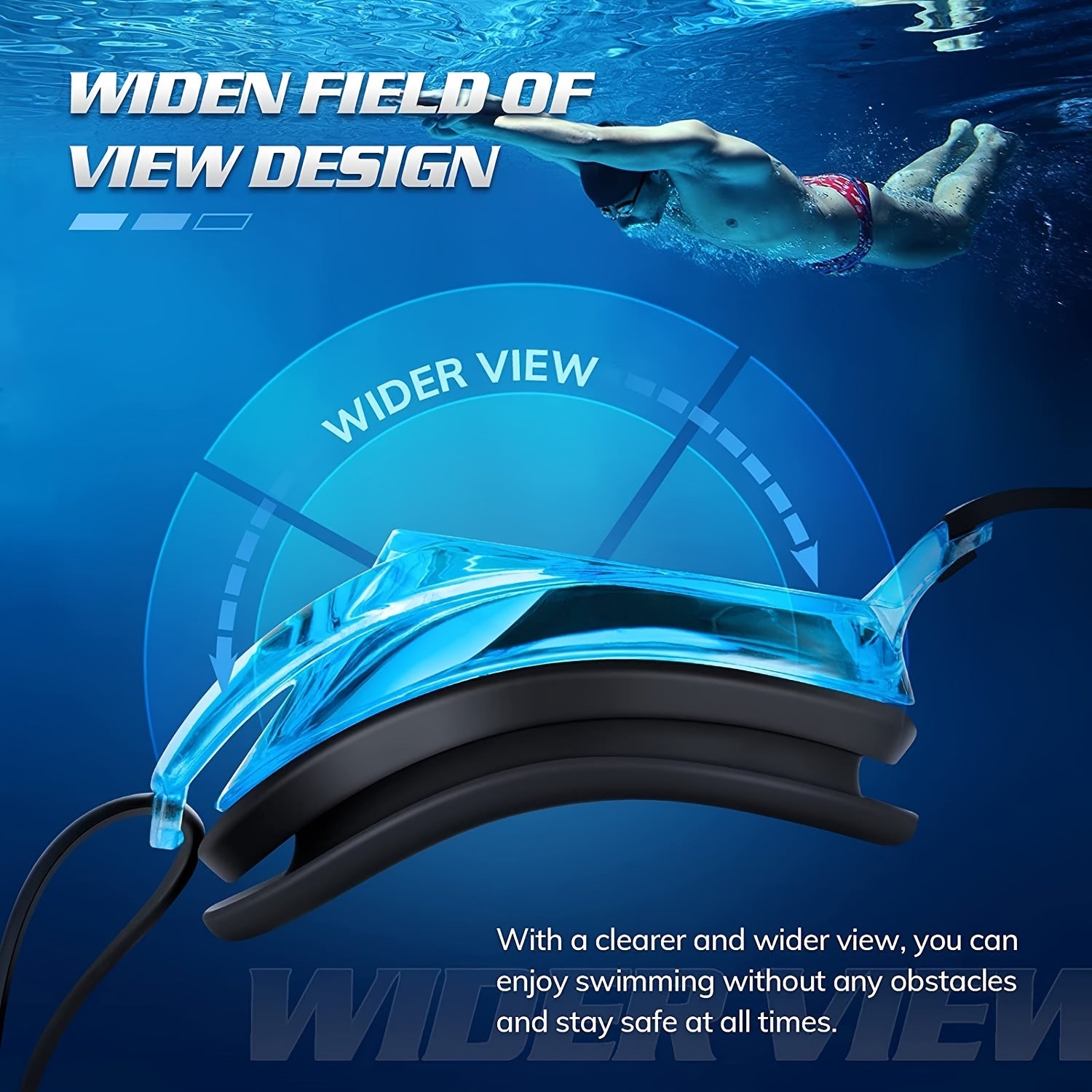 Anti-fog Swimming Goggle Comfortable Nose Bridge Clear View