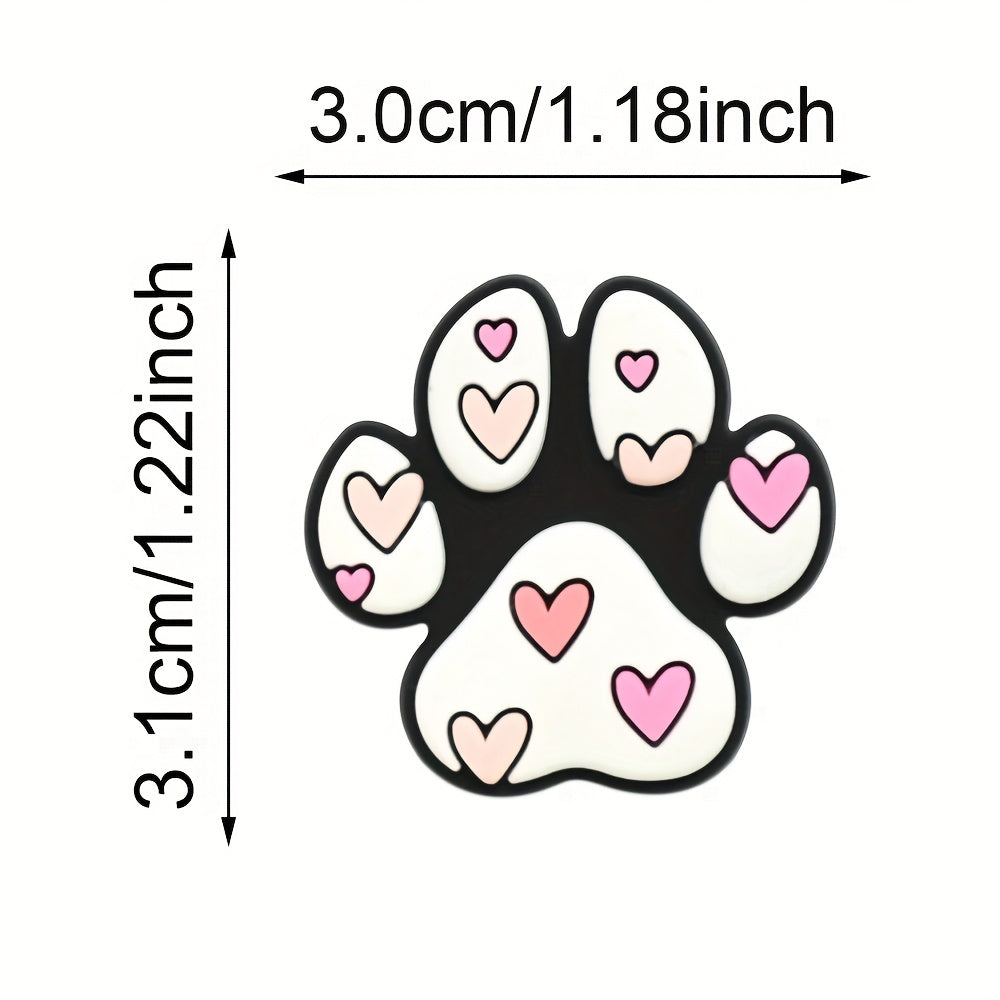 8Pcs Dog Paw Print Pencil Clips PVC Fun Holiday Party Decorations